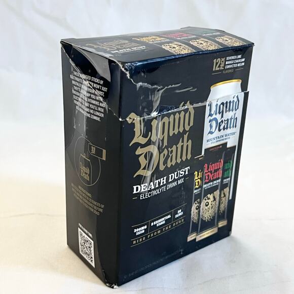 Liquid Death Death Dust Lot of 5 Electrolyte Drink Mix 60 Stick Lime Mango Melon - Picture 4 of 5